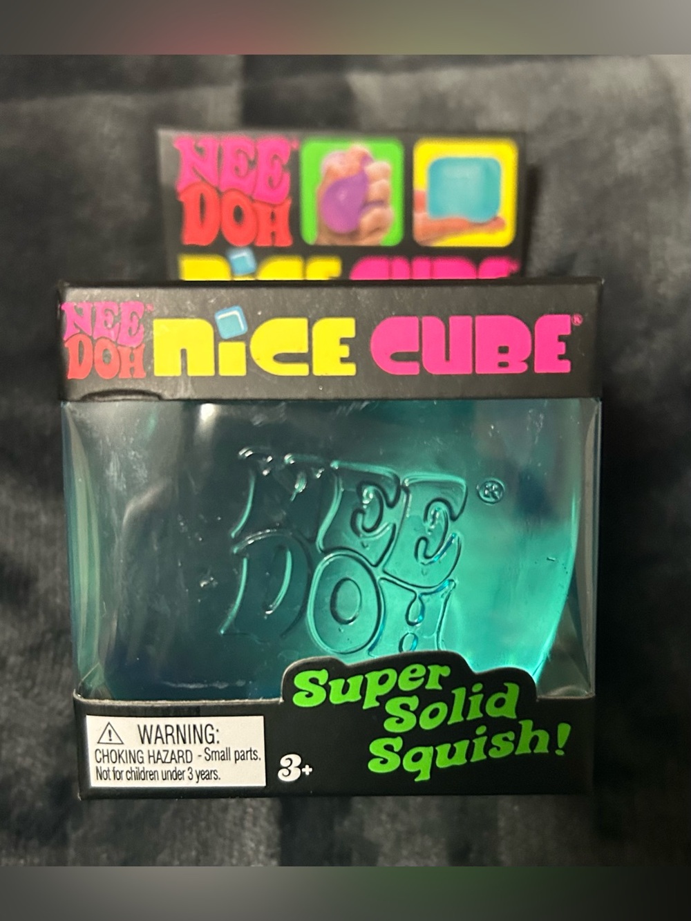 Nee Doh Nice Cube Squish Toy, (Blue), 1ct
